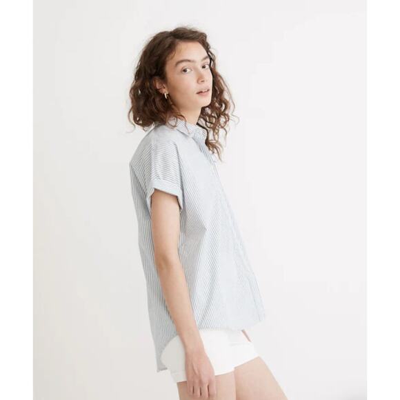 Madewell Courier Pintuck-Back Shirt in Stripe - Picture 1 of 9